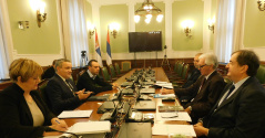 29 January 2019 Committee Chairman Miodrag Linta and Committee member Aleksandar Markovic in meeting with the representatives of the Association of Krajina Reserve Military Commanders and Veterans in Serbia